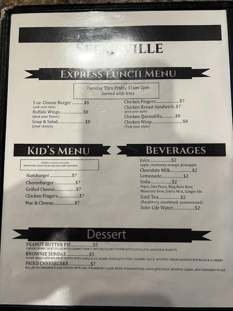 Seemsville Pub & Grille Menu image 4